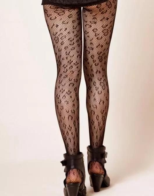 Колготки в сетку леопардовые женские One size Черный (56311) - фото 3