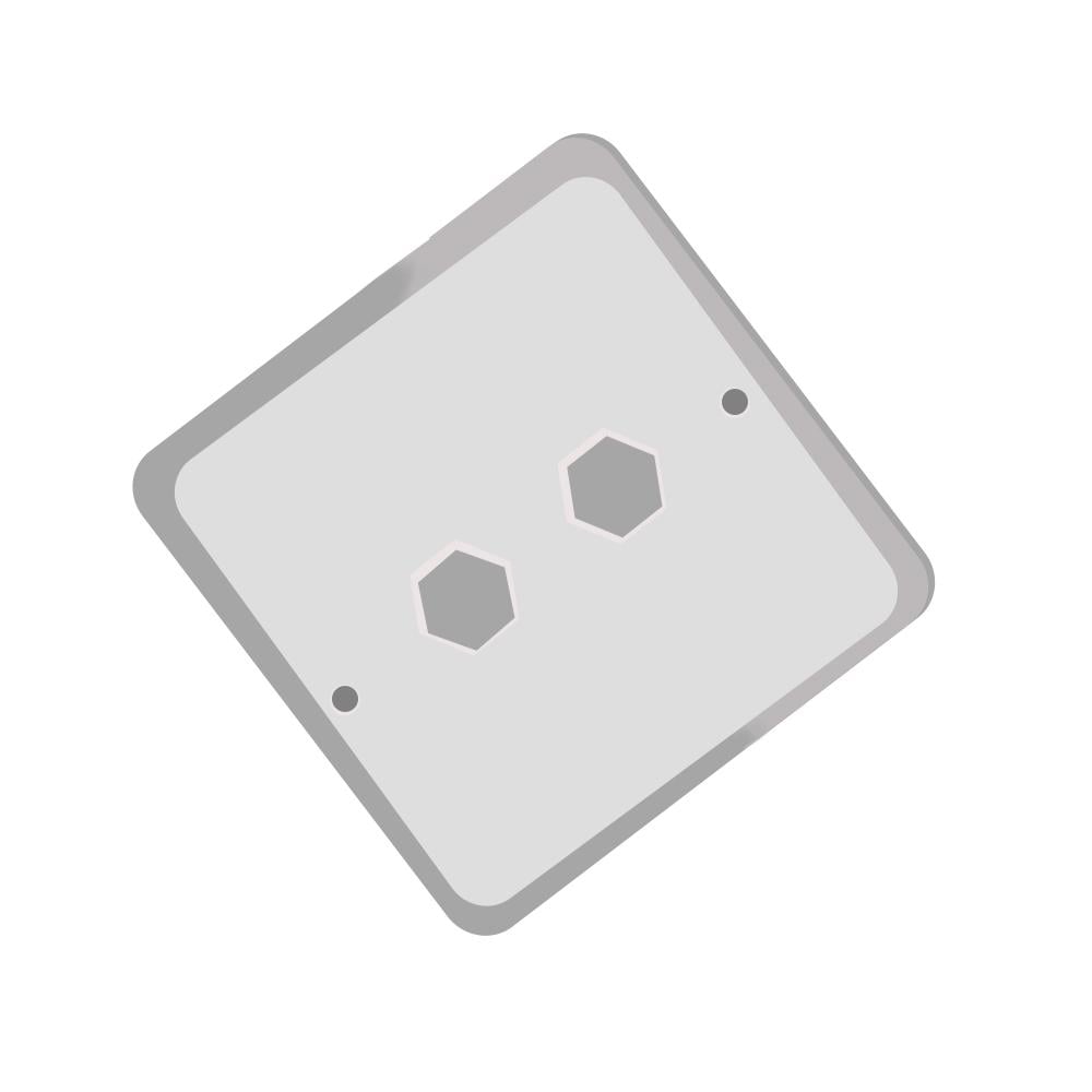 Розетка настенная с пробивкой под 2 разъема типа RCA/BANANA WP2 CommCord Белый (WP2)