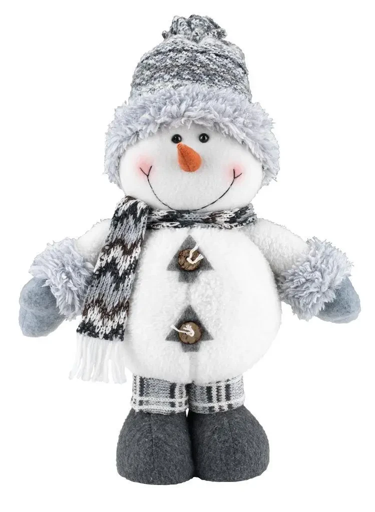 Игрушка мягкая новогодняя Снеговик 40 см белого (28524282)