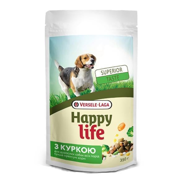 Корм сухой для взрослых собак всех пород Happy life Dinner with Chicken Premium Курица с овощами 350 г (977016)