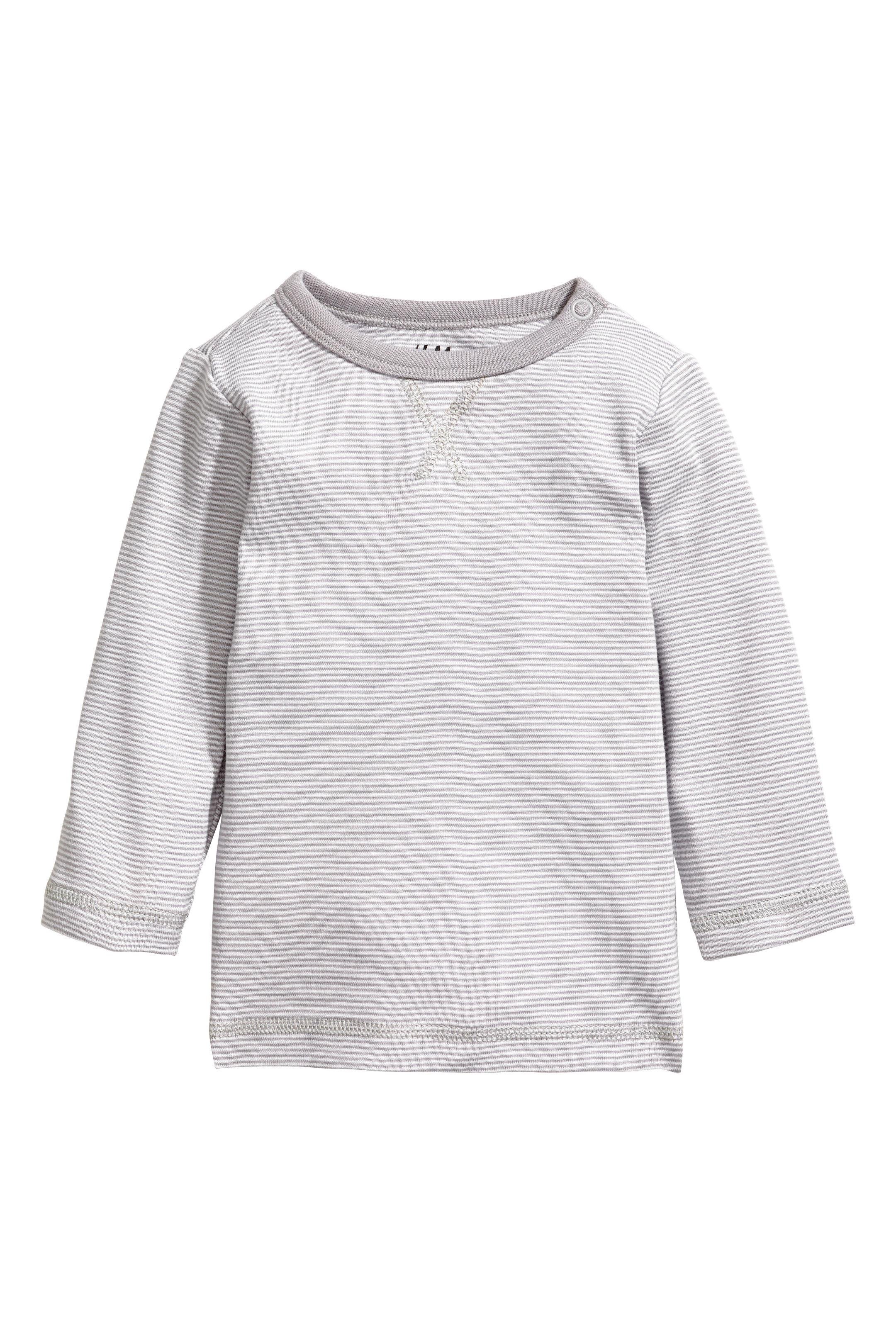 Лонгслив H&M Полоска 56 см Серый (5236076)