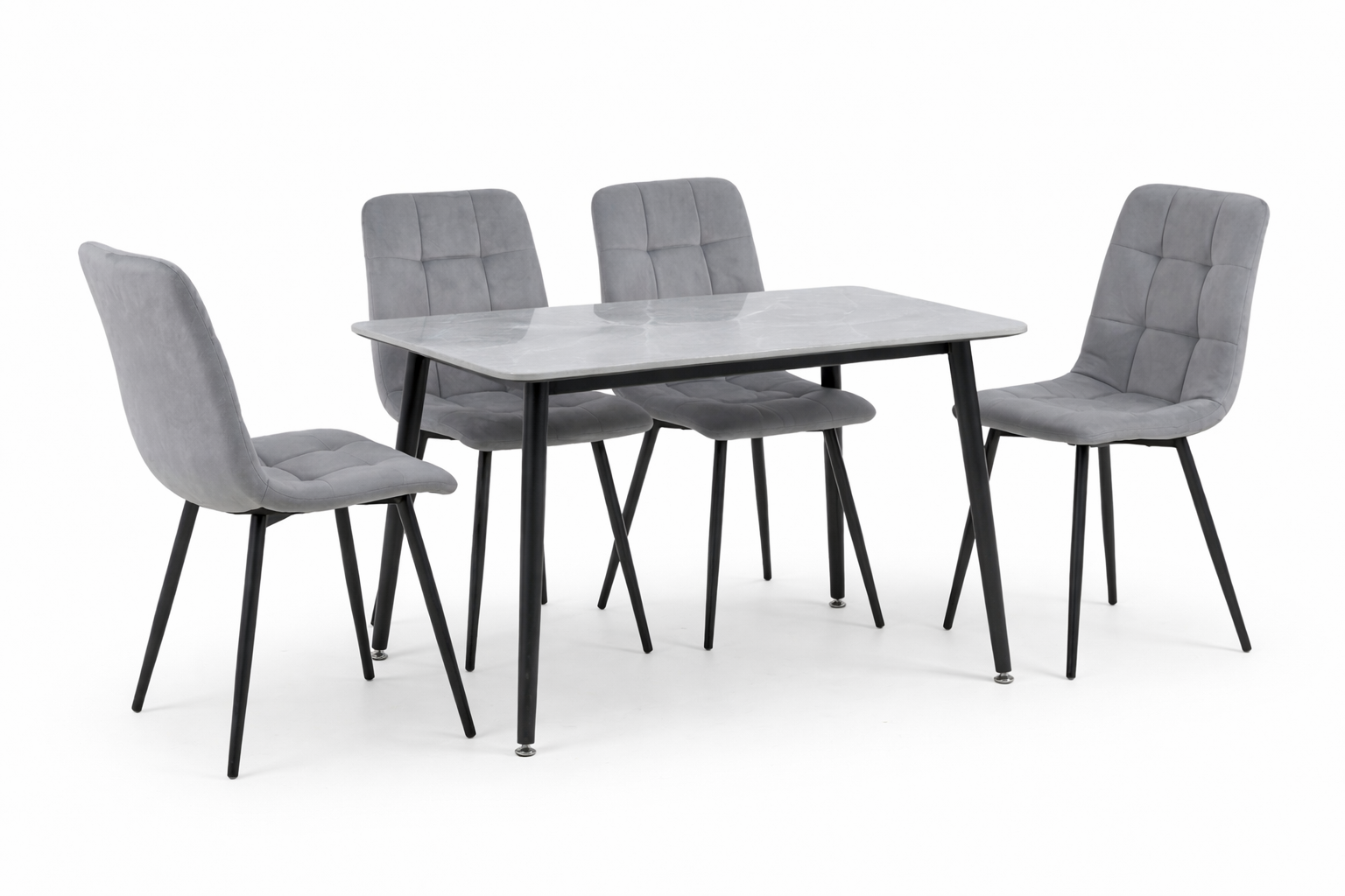 Обеденный комплект для кухни Fregat Home керамический стол и 4 кресла Серый (FS6070)