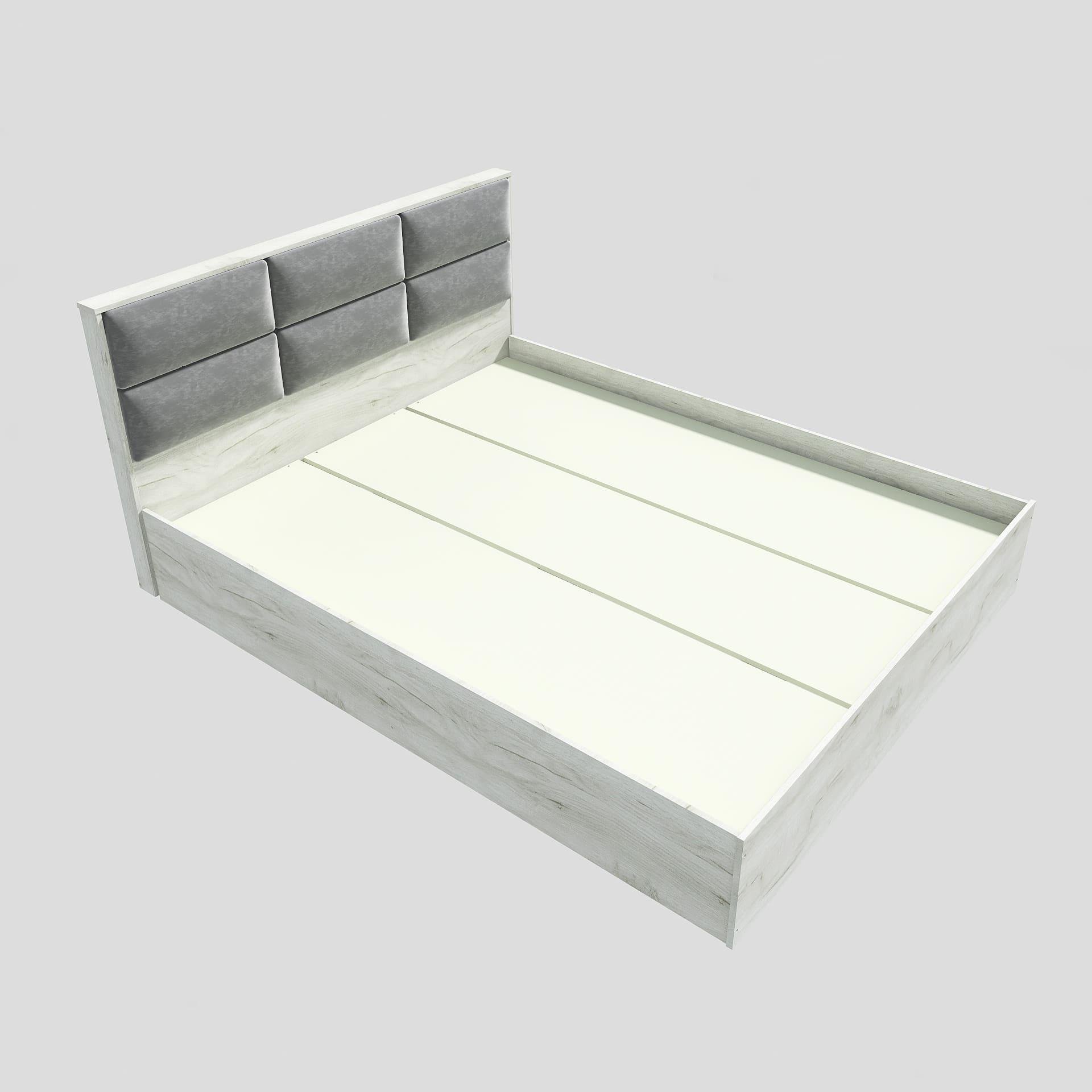 Кровать Эверест КЛ 1400 Лайт с основанием под матрас щит ДСП 150х212х94 см Дуб крафт белый (09145)