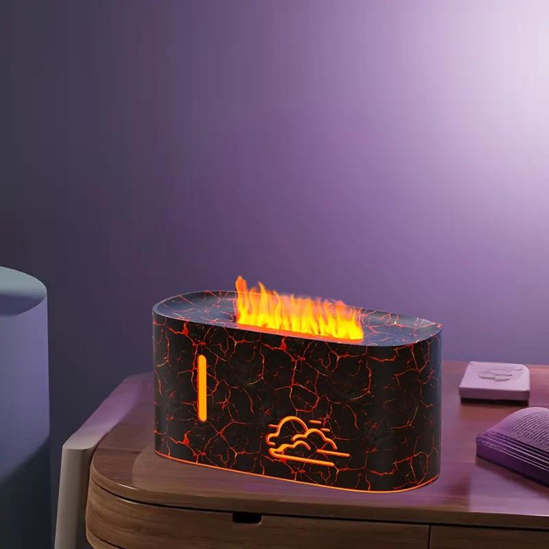 Зволожувач повітря з ефектом полум'я аромадифузор з підсвічуванням 3 режими 8 кольорів живлення від USB 15х8х7 см Чорний (D-0163) - фото 3 Зволожувач повітря з ефектом полум'я аромадифузор з підсвічуванням 3 режими 8 кольорів живлення від USB 15х8х7 см Чорний (D-0163) - фото 3