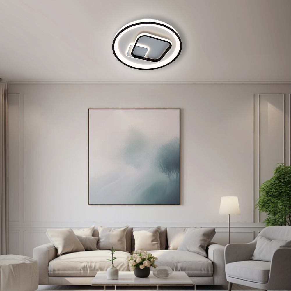 Люстра ESLLSE LORA H с пультом 80W 480x65 мм Черный (10602) - фото 6