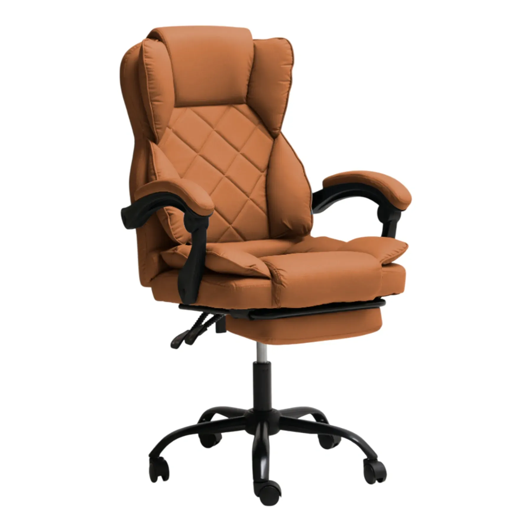 Крісло комп'ютерне DEXON PRIME з еко-шкіри з підставкою для ніг Коричневий