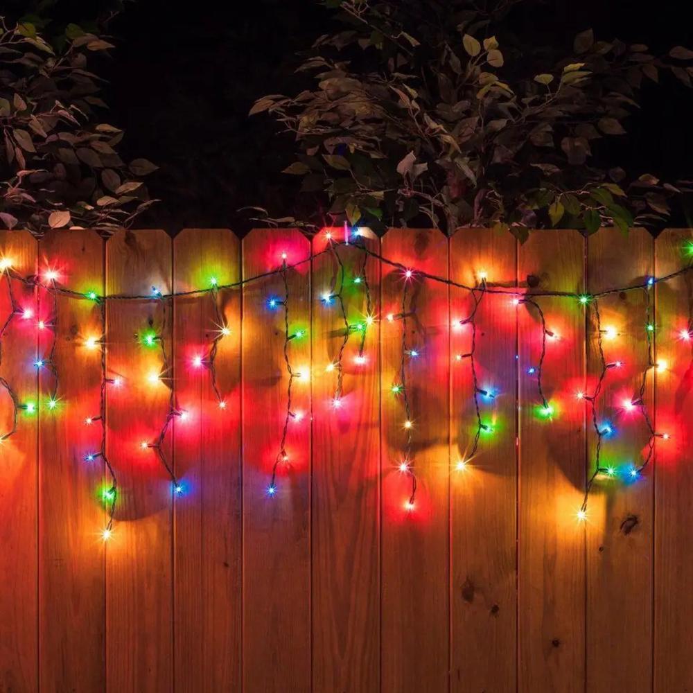 Гирлянда уличная бахрома 5 м 120 LED 220 В Черный провод/RGB