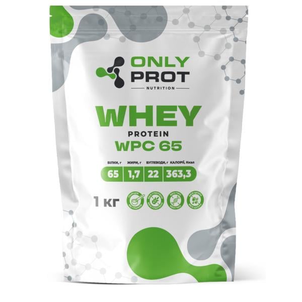 Протеин сывороточный концентрат для набора мышечной массы Only Prot Nutrition Whey WPC 65 1 кг Безвкусно (21-145-wpc-65-bs-1kg)