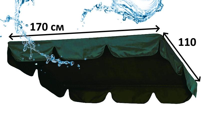 Тент на крышу садовой качели 170х110 см Темно-зеленый - фото 2