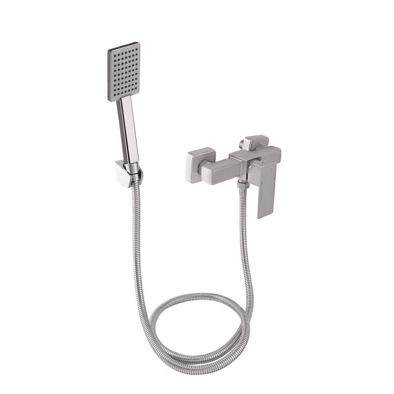 Смеситель для душа Lidz Kubis 010 с душевым гарнитуром k35 LDKUB010NKS28535 Nickel (37667902)