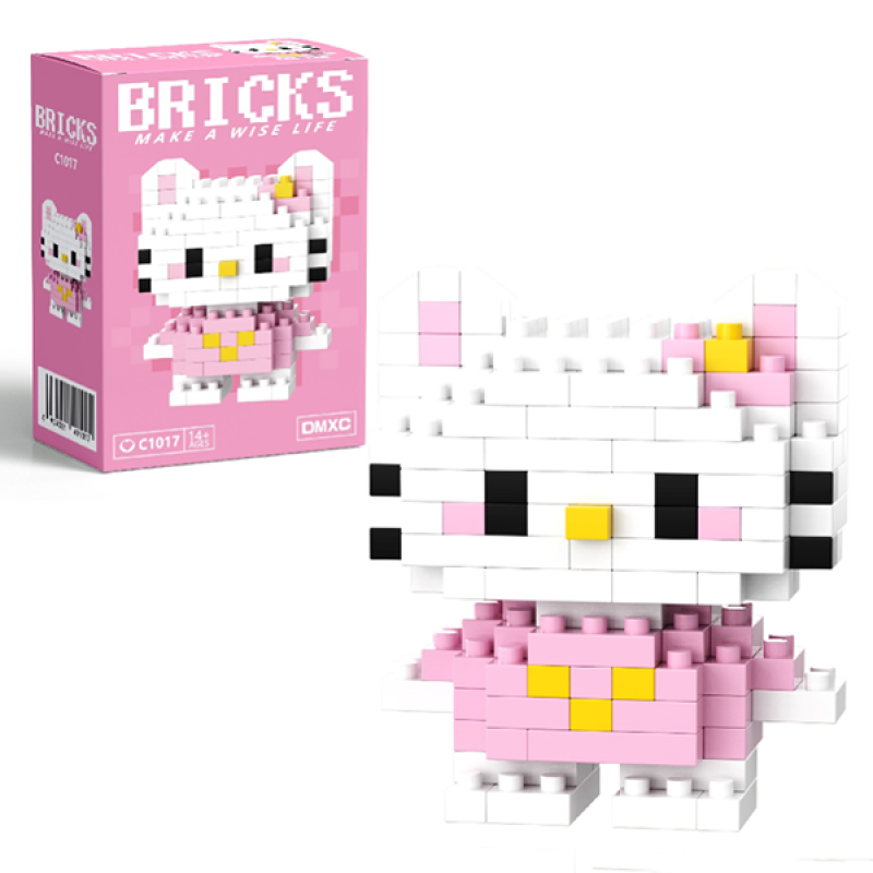 Конструктор фигурка BRICKS пиксели Хеллоу Китти Hello Kitty 136 деталей (C1017)