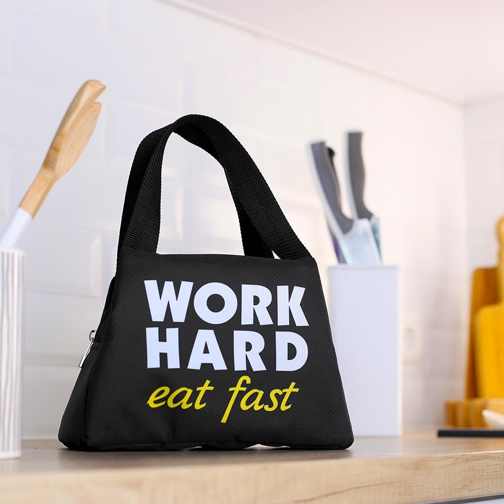 Термосумка Lunch bag Work hard eat fast 24х12х17 см (LUN_24S021)