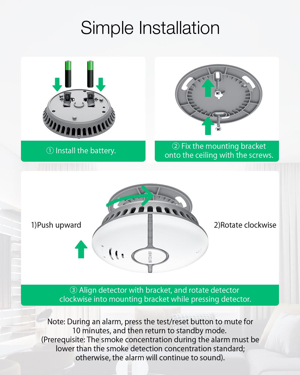 Wi-Fi датчик детектування диму і чадного газу Blitzwolf BW-IS7 - фото 7