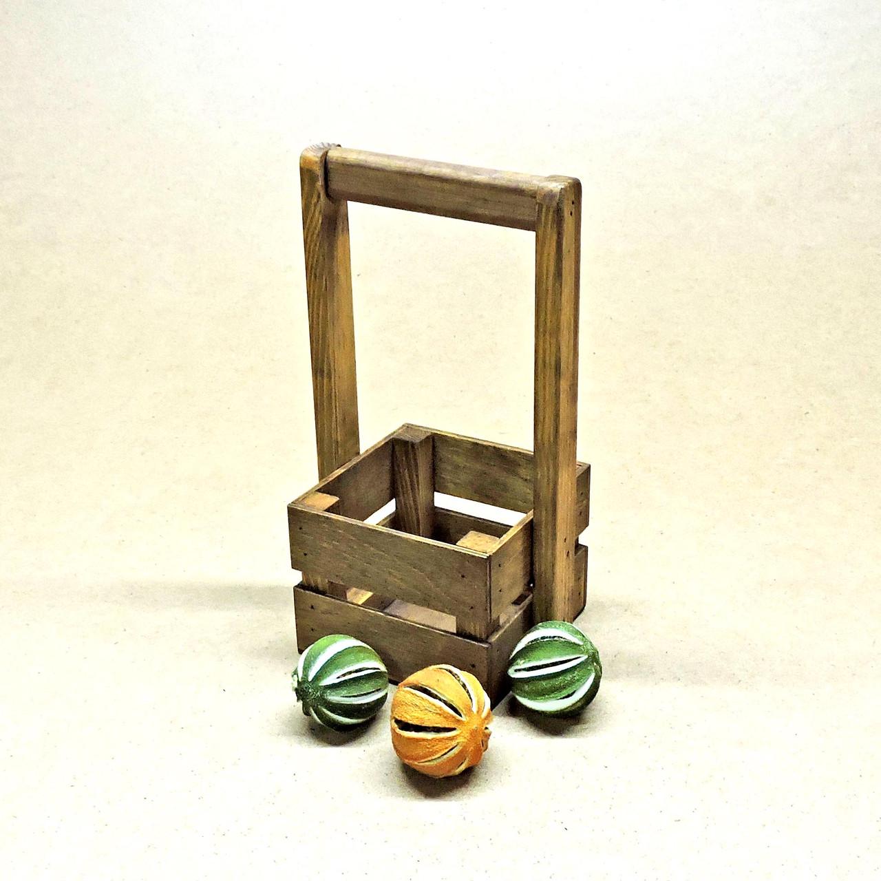 Корзинка подарочная из дерева Шервуд 12х12 см Капучино (ПДК-0021109)