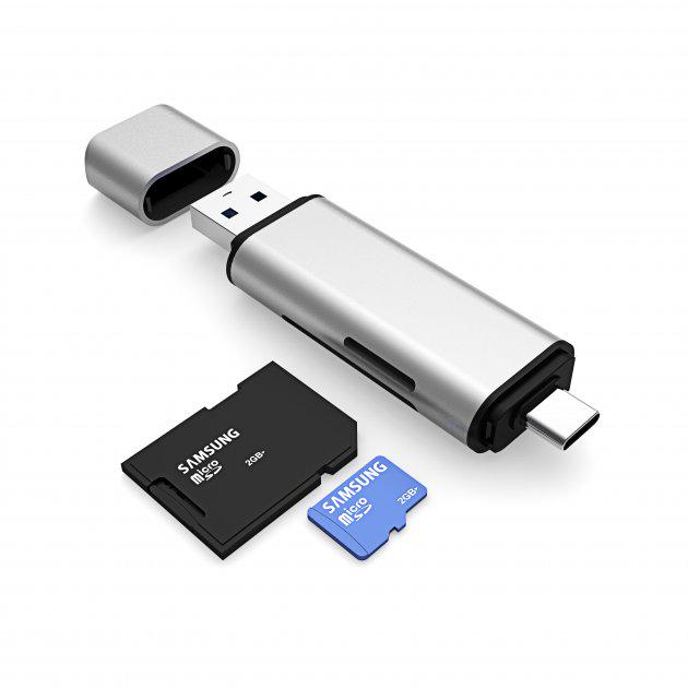 Перехідник Foxconn SD/MicroSD Card Reader на Type-C USB на Micro USB для картридер (A10084) - фото 6