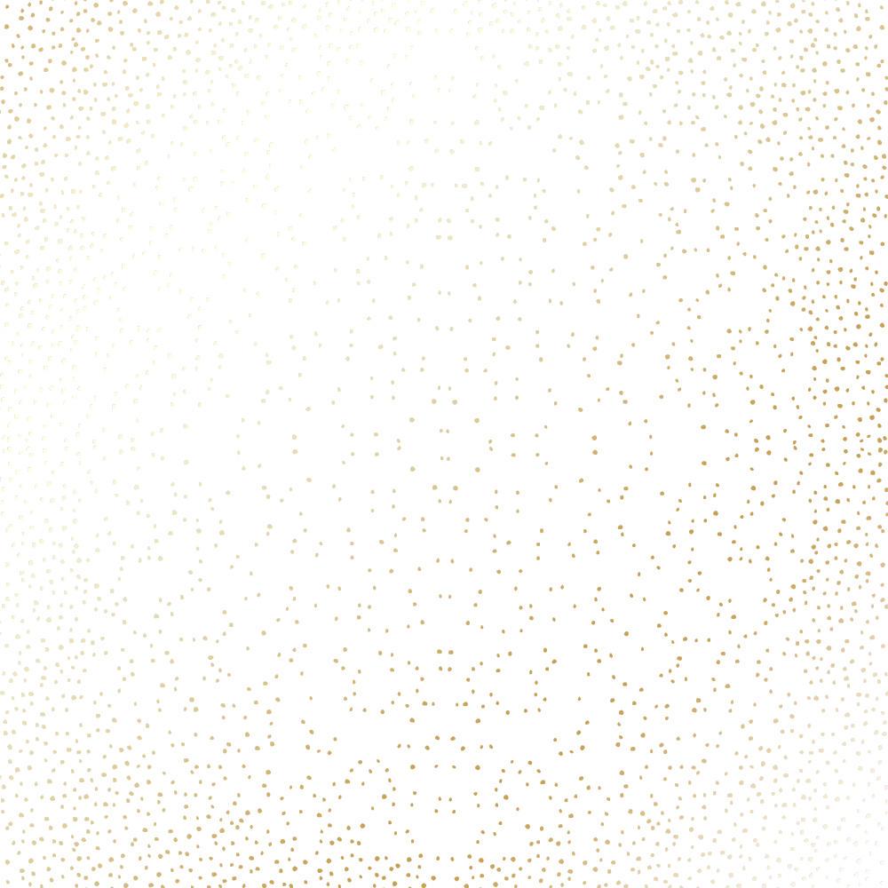 Лист бумаги односторонний Golden Mini Drops с фольгированием 30,5х30,5 см White