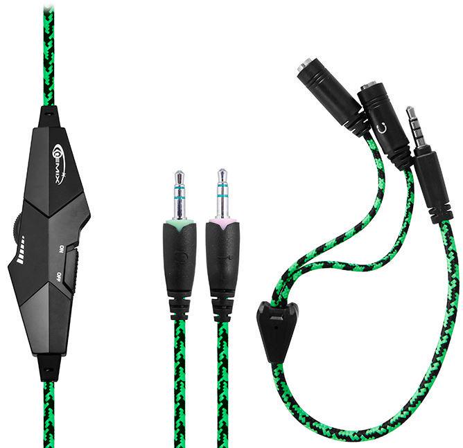 Гарнітура Gemix X-350 Чорно-зелений (7425720) - фото 3