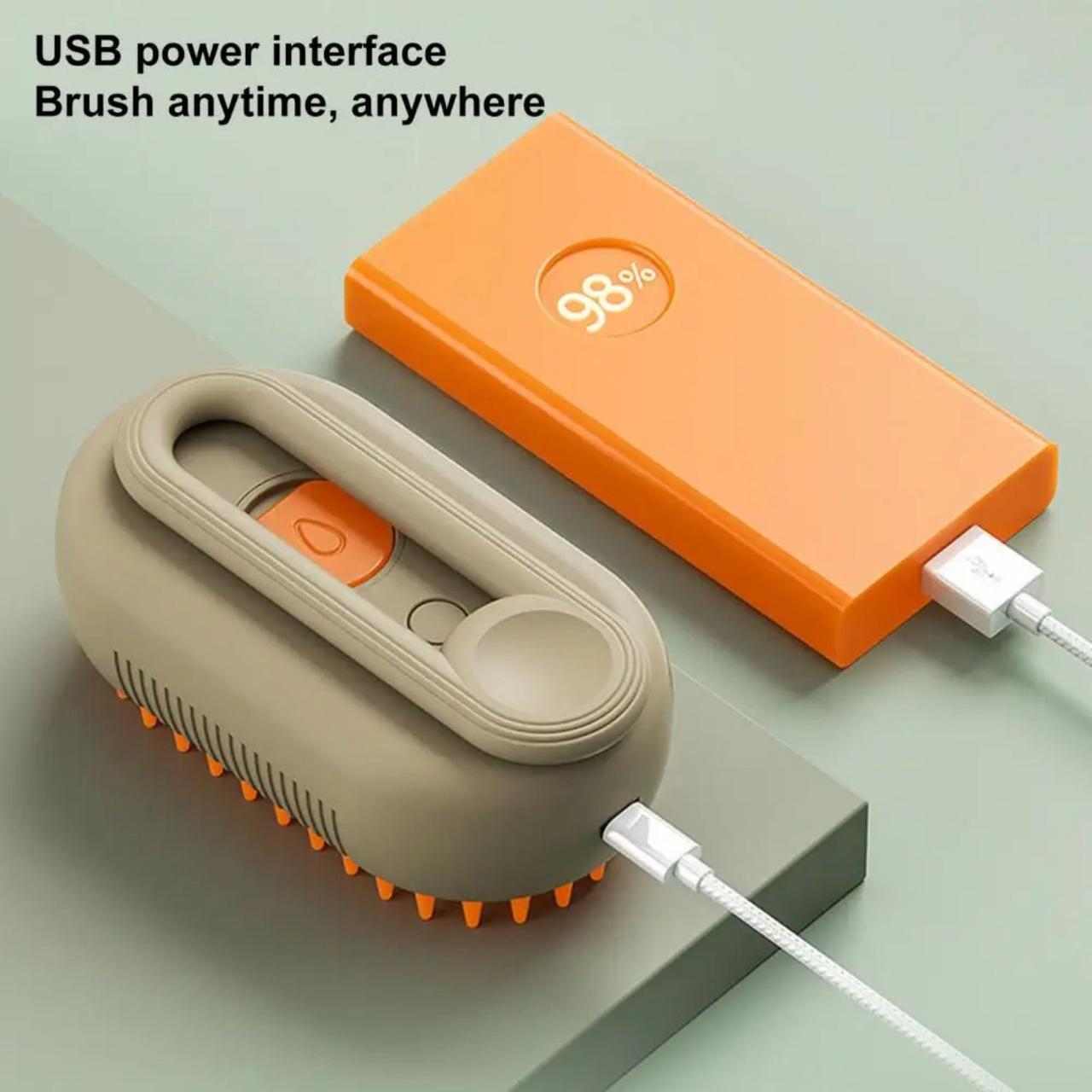 Щетка с ручкой для вычесывания шерсти кошек и собак паровая электрическая массажная - фото 2 Щетка с ручкой для вычесывания шерсти кошек и собак паровая электрическая массажная - фото 2