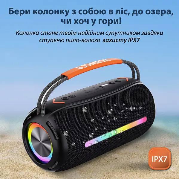 Портативна колонка BOOMSBOX 360 BT/TF/USB/AUX з підсвіткою 20 Вт Чорний (260678) - фото 9