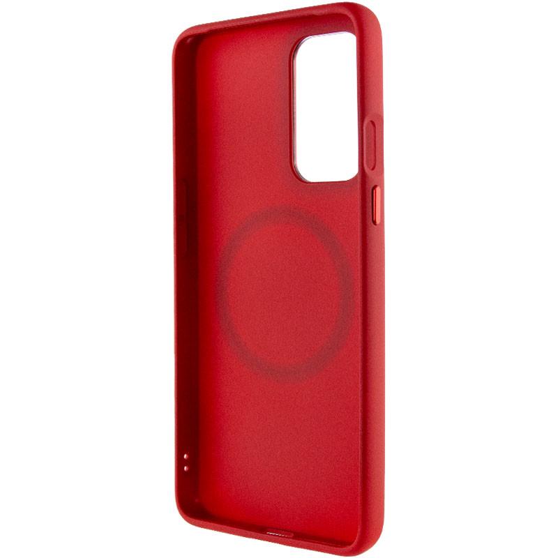 Противоударный TPU Чехол Bonbon Metal Style with MagSafe для OnePlus 9 Красный / Red - фото 4