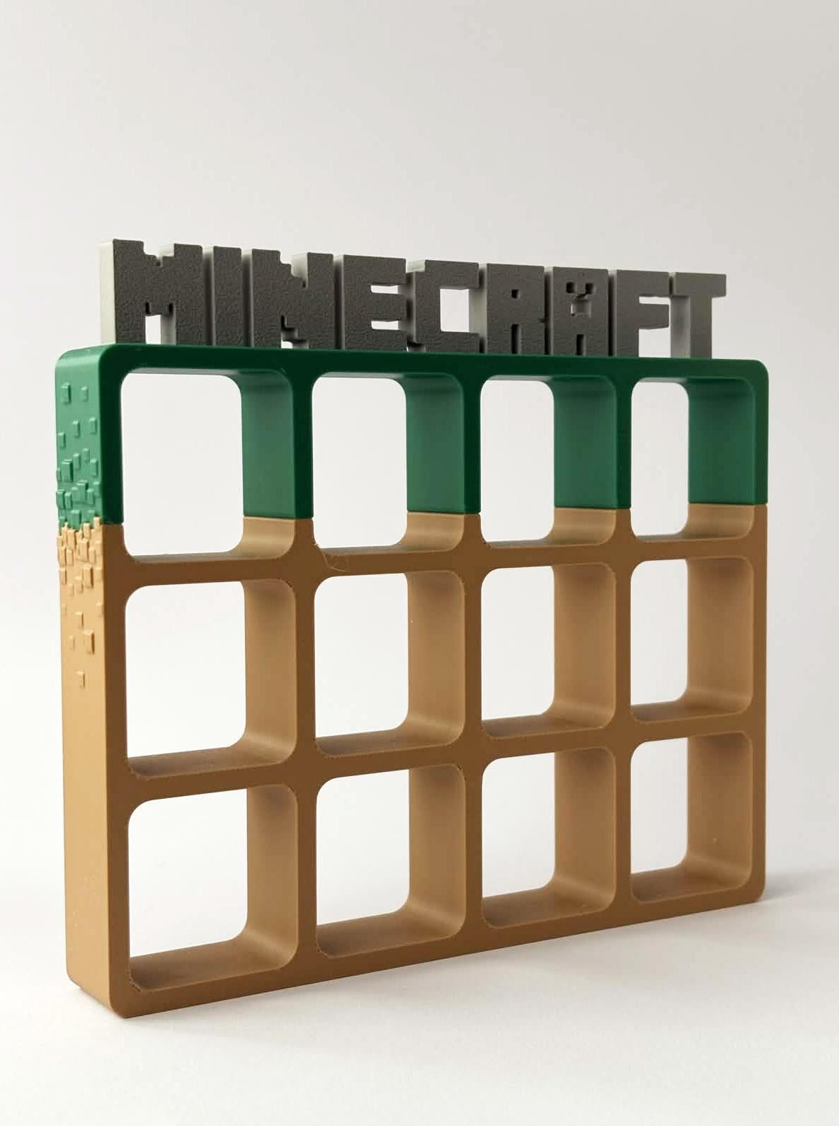 Полочка для фигурок Майнкрафт Бежево-зеленый