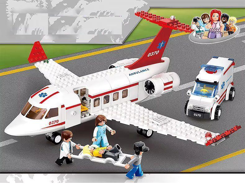 Конструктор Sluban Літак машинка швидкої допомоги 335 деталі Червоний (437) - фото 4