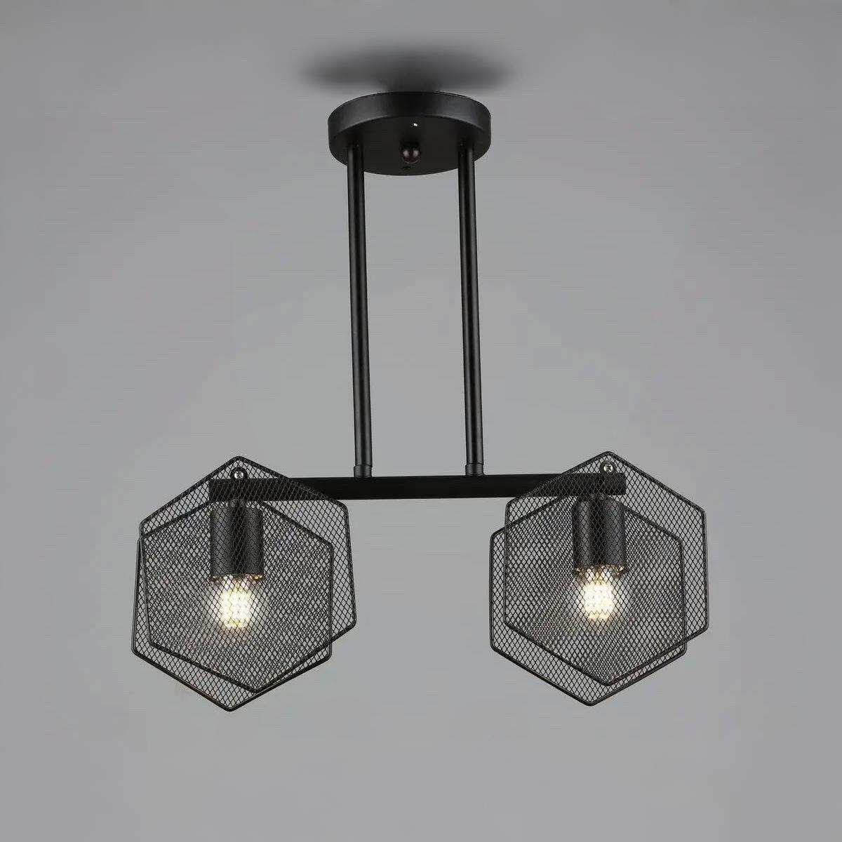 Люстра Sirius с металлической планкой под две лампы Е27 Черный (B S2473/2 BK)