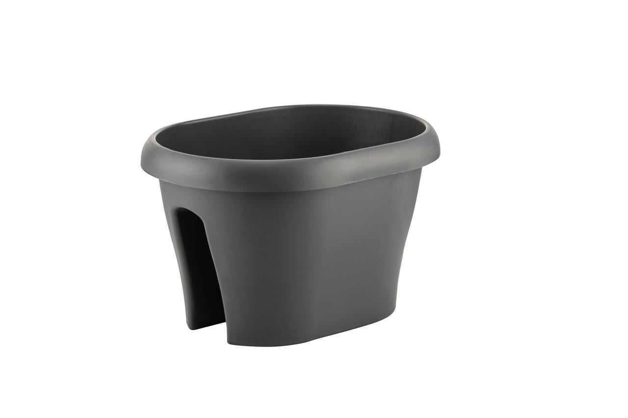 Горшок для цветов Рoliwork Gardenya double-sided подвесной овальный 12 л 39x29x24 см Антрацит