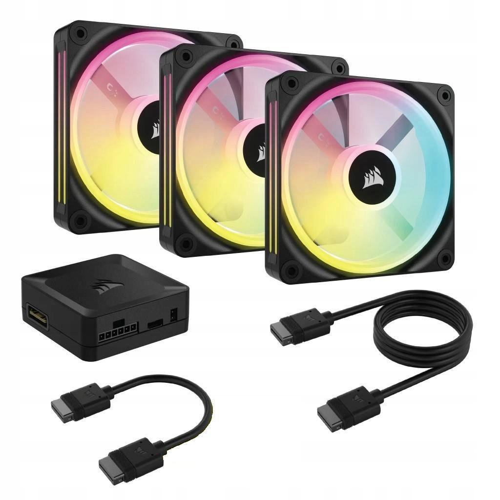 Набор вентиляторов Corsair iCUE Link QX120 RGB PWM PC Fans Starter Kit with iCUE Link System Hub 3pcs Pack 120 мм (CO-9051002-WW)