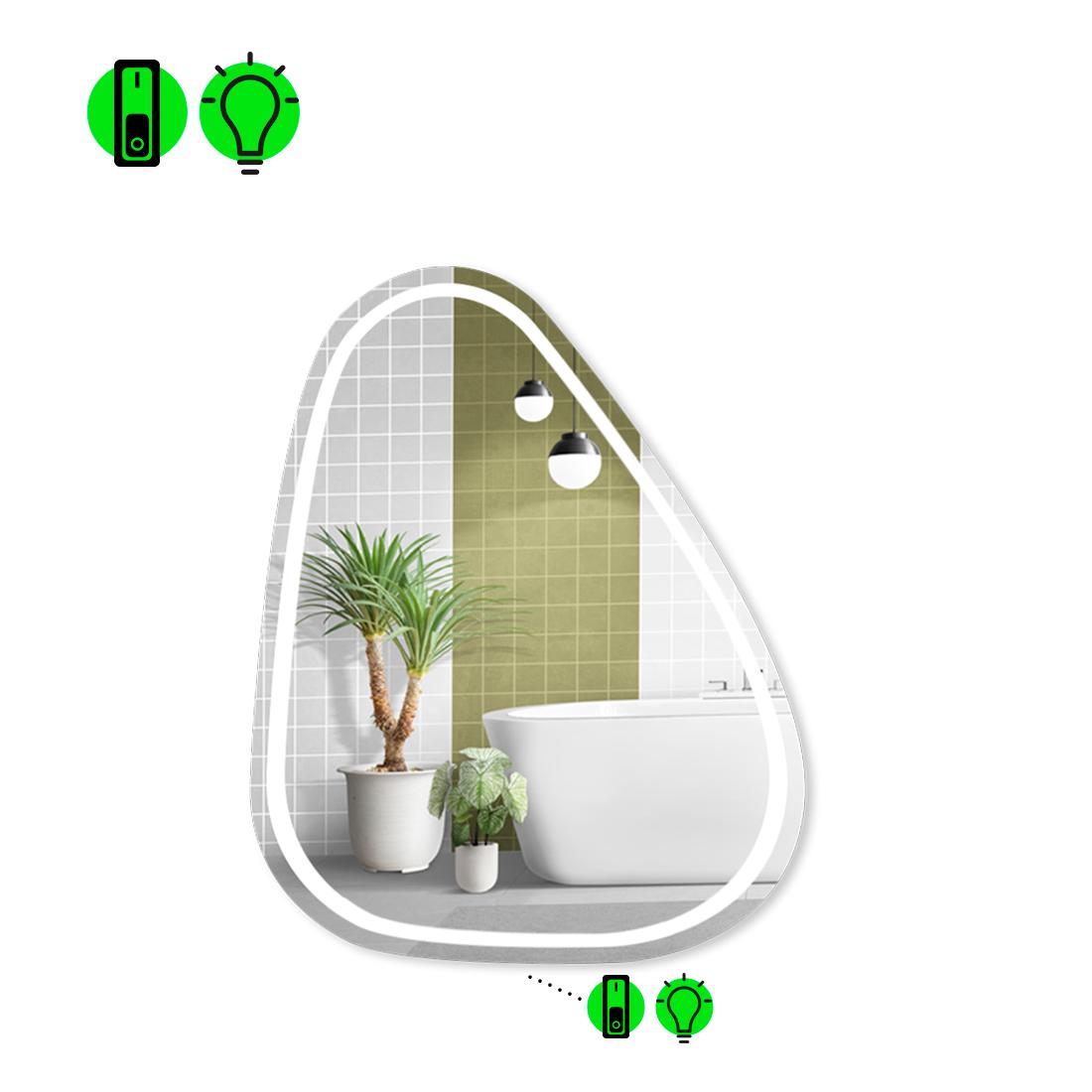 Зеркало с LED подсветкой Doccia 1 с механическим включателем 60x50 см (8737316)