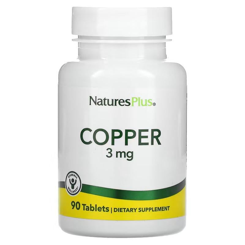 Мідь ​​​​​​​Nature's Plus Copper 3 мг 90 таблеток