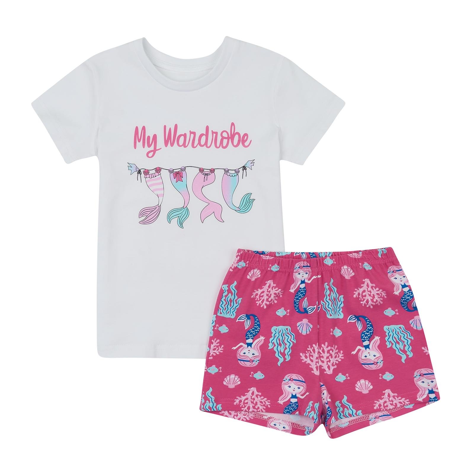 Футболка и шорты ЛяЛя р. 122 Белый/Малиновый (К3СК147)