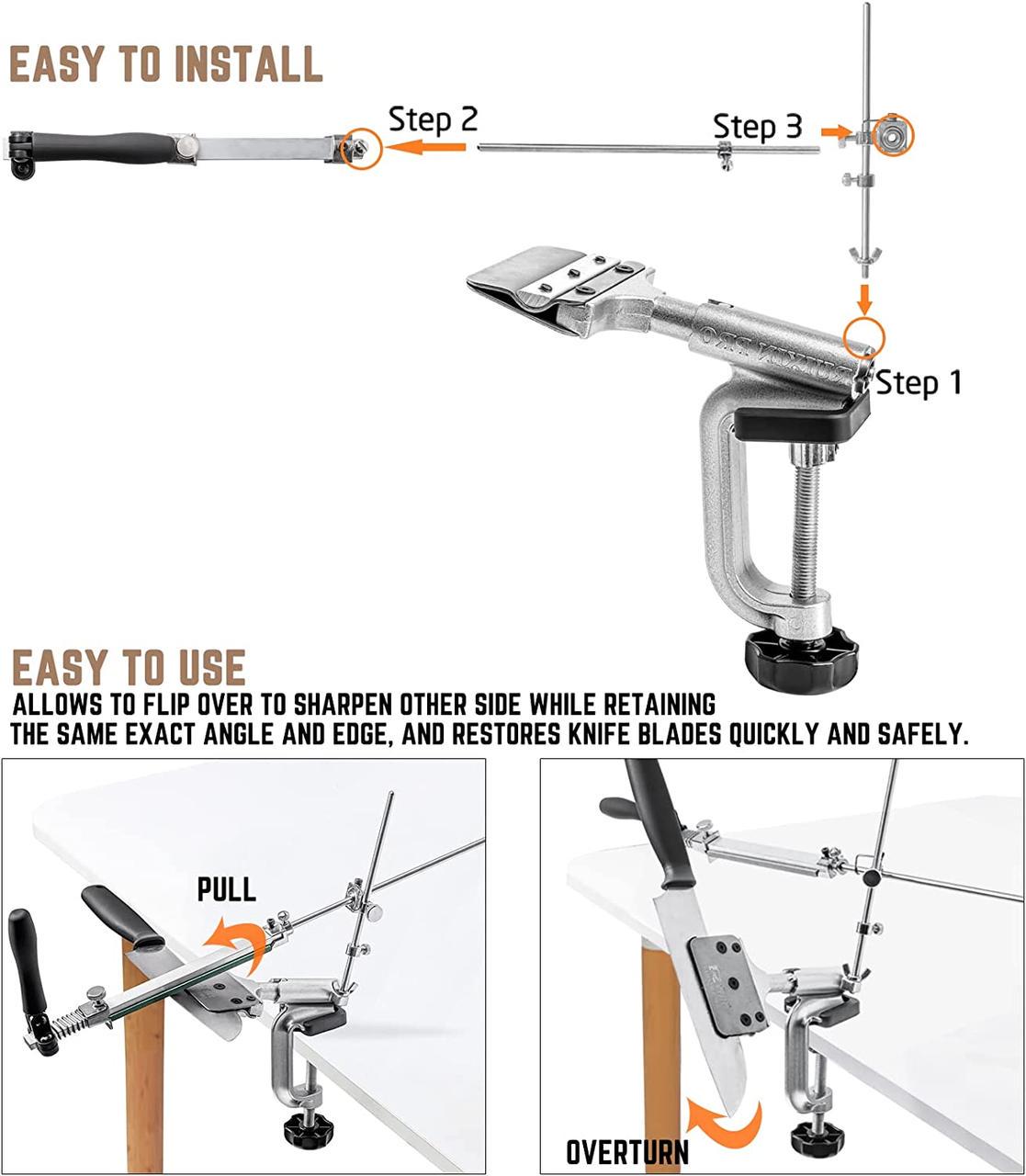 Станок для заточки ножей Ruixin PRO-IV RX-008 на струбцине 360° поворотный механизм 4 камня - фото 5 Станок для заточки ножей Ruixin PRO-IV RX-008 на струбцине 360° поворотный механизм 4 камня - фото 5