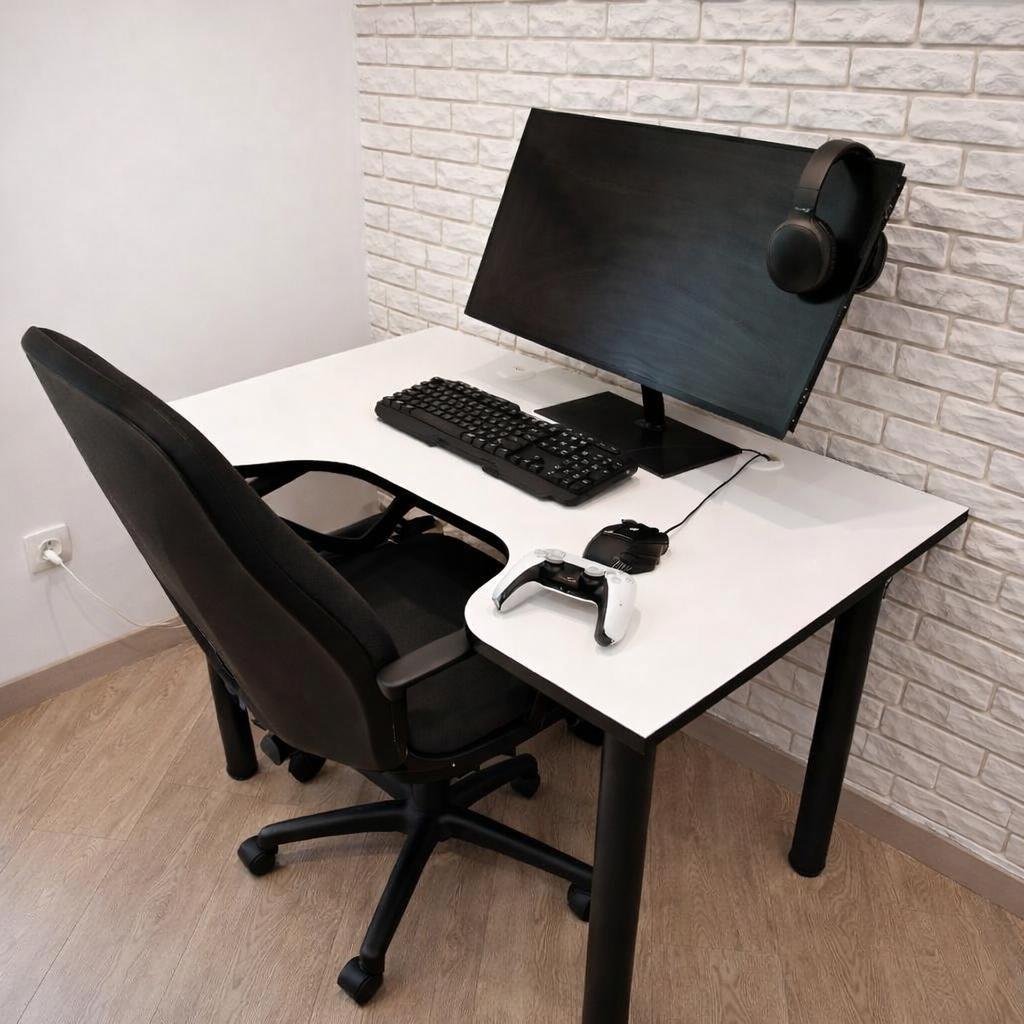 Стол компьютерный SmartShop с эргономичным вырезом PE 1020x690x750 мм Белый (31912597)