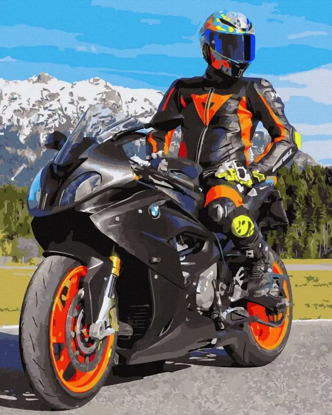 Картина по номерам Brushme Байкер 40x50 см (BRM42665) Картина по номерам Brushme Байкер 40x50 см (BRM42665)