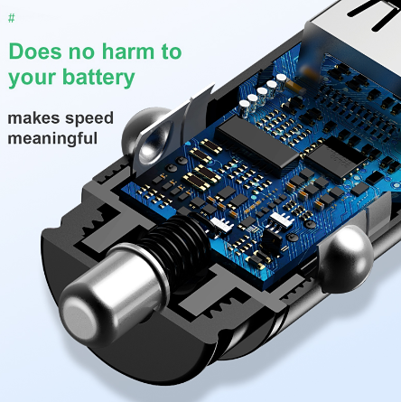 Зарядное устройство BASEUS для телефона в машину в прикуриватель Circular Plastic 2USB 5A 30W Black (CCALL-YD01) - фото 4