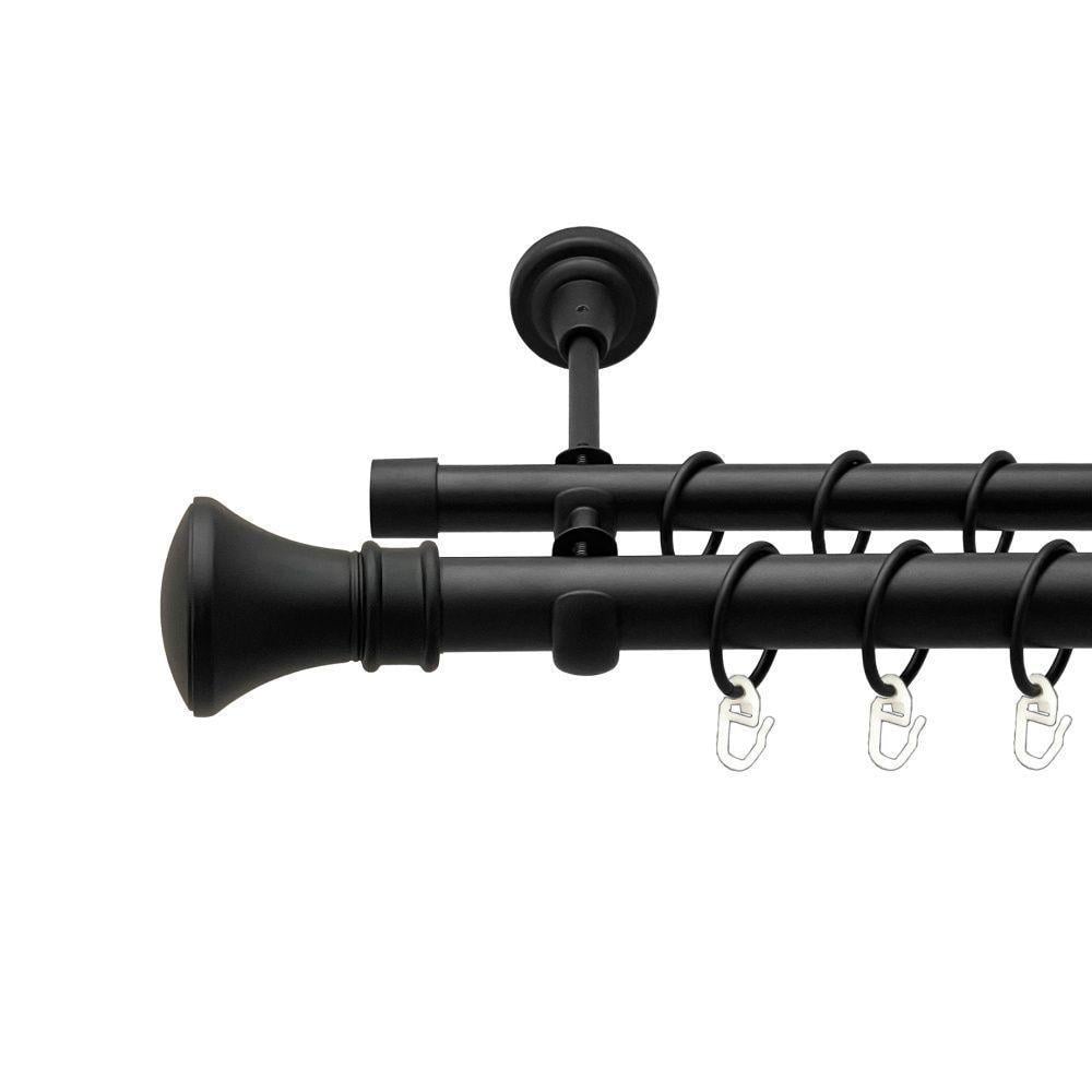 Карниз металевий Orvit Люксор двохрядний 25/19 мм 240 см Чорний оксамит (000-7297)