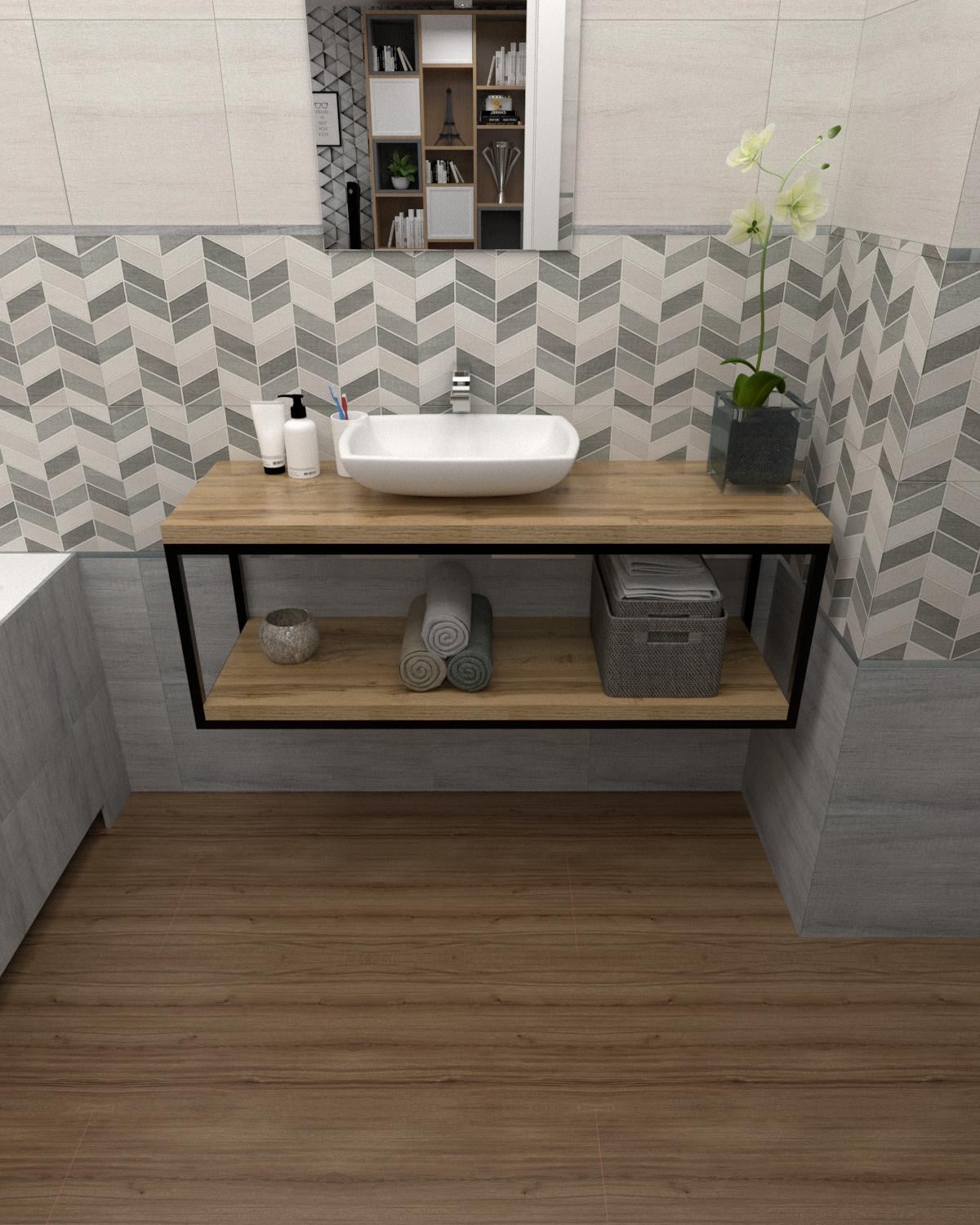 Тумба для ванной комнаты EcoLoft Лофт Ферро DSP-1214 Дуб сонома (DSP-1214 -1)