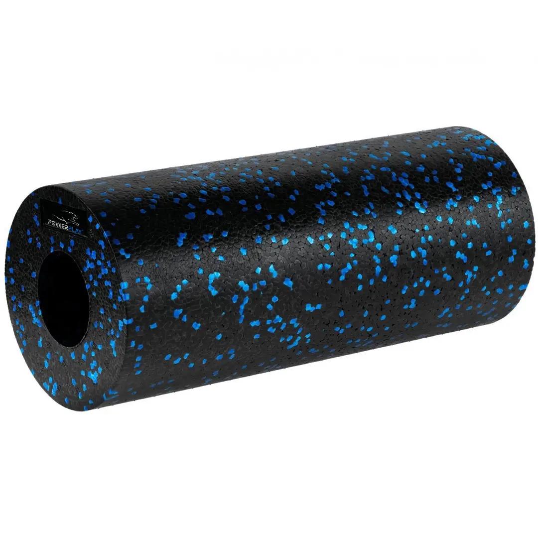 Масажний ролик гладкий PowerPlay Foam Roller 33x14см Чорно-синій (PP-4347 EPP)