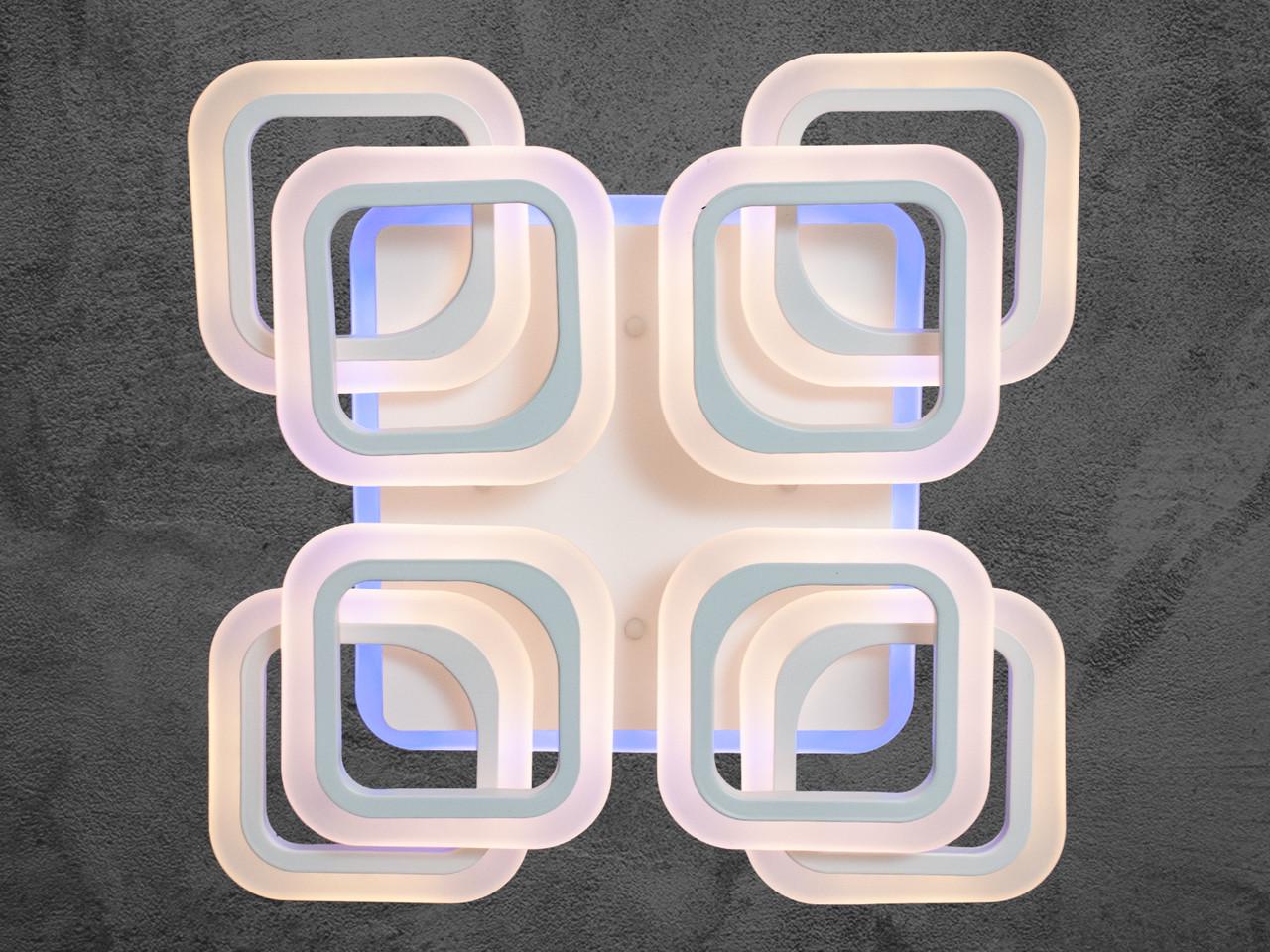 Люстра акриловая светодиодная в спальню HAS8060-4+4WH-LS 120W 16 м2 - фото 4