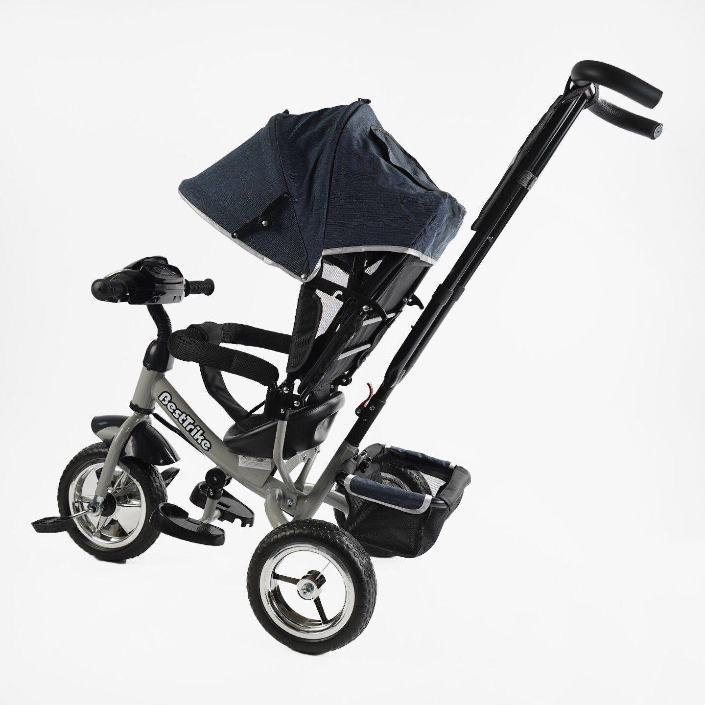 Велосипед детский трехколесный Best Trike 6588 пена/фара с родительской ручкой Джинсовый (60-714) - фото 3 Велосипед детский трехколесный Best Trike 6588 пена/фара с родительской ручкой Джинсовый (60-714) - фото 3