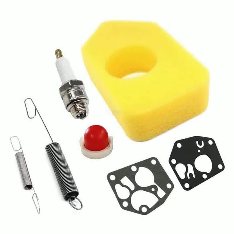 Комплект для газонокосилки Briggs&Stratton пружины регулятора мембраны карбюратора фильтр воздуха топливный насос и свечка Комплект для газонокосилки Briggs&Stratton пружины регулятора мембраны карбюратора фильтр воздуха топливный насос и свечка
