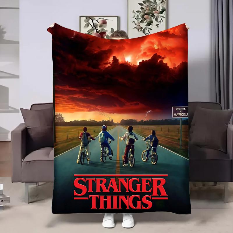 Плед плюшевый с 3D рисунком Stranger Things велюр 160х200 см (15085А)