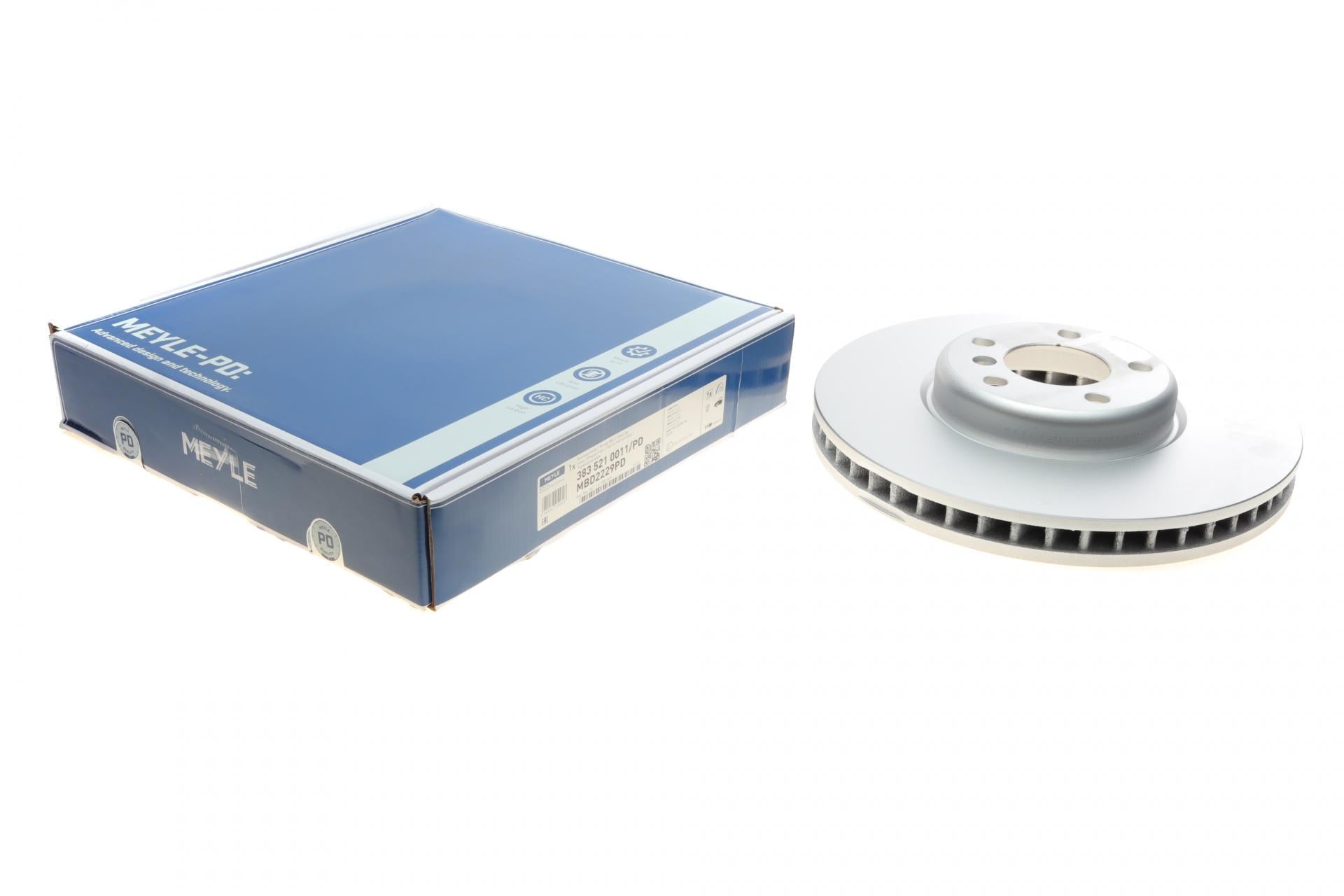 Диск тормозной передний Meyle BMW 5 F10/7 F01/F0/F03/F04 09- вентилируемый B47/N20/N47/N57 348x36 мм L (383 521 0011/PD MEYLE)