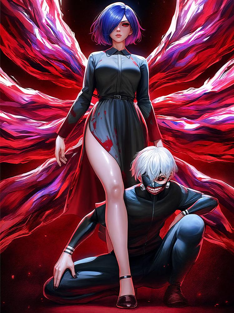 Алмазная мозаика SHLab Аниме Tokyo Ghoul Кен Канеки и Тоука SHS-40359 Полная Выкладка 30x40 см (40359)