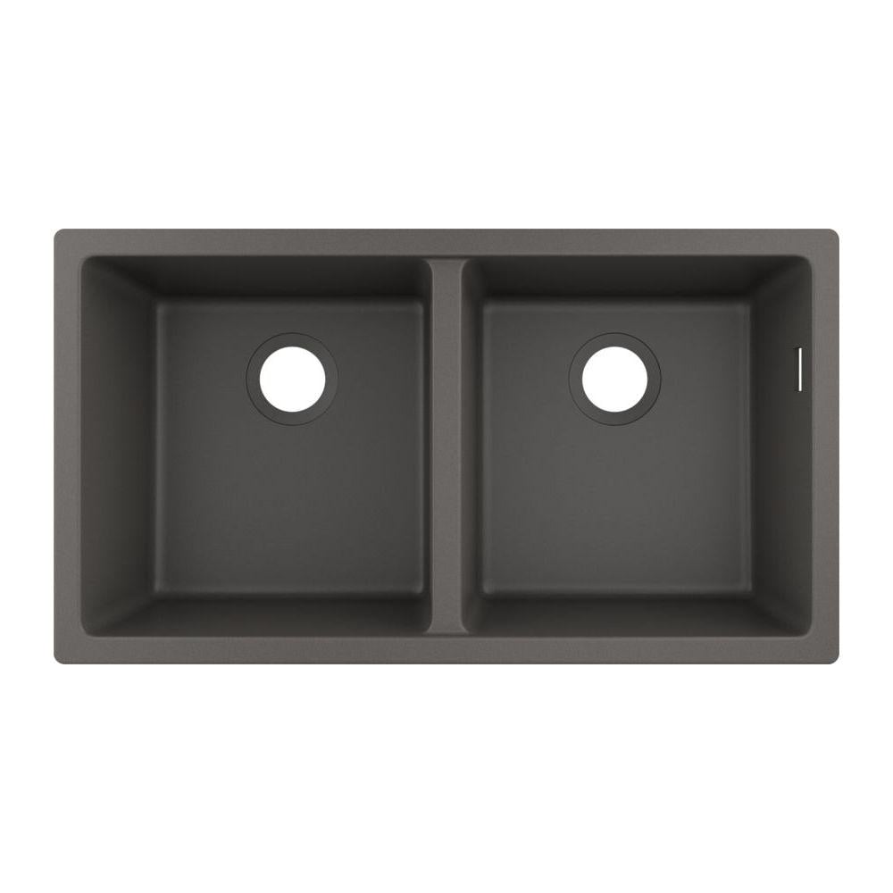 Мойка для кухни Hansgrohe S510-U770 под столешницу две чаши 370/370 820х450 мм Stonegrey (43434290)