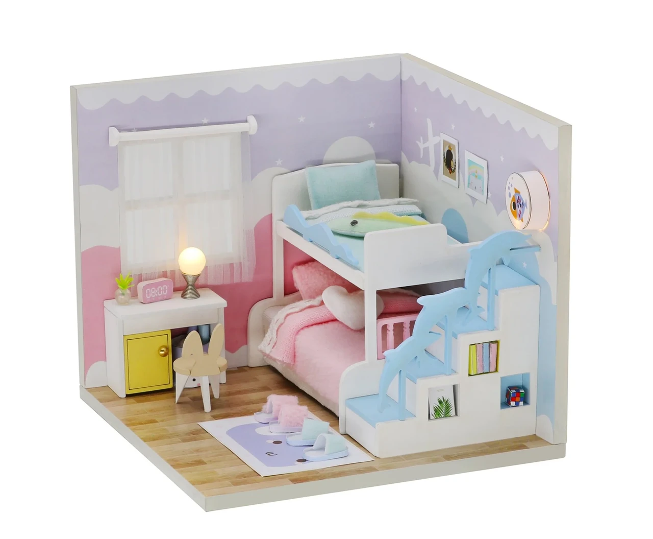 3D-мобокс DIY Wooden Miniature 'Sweet Dream Bedroom'/Пилозахисний купол (S2003) 3D-мобокс DIY Wooden Miniature 'Sweet Dream Bedroom'/Пилозахисний купол (S2003)