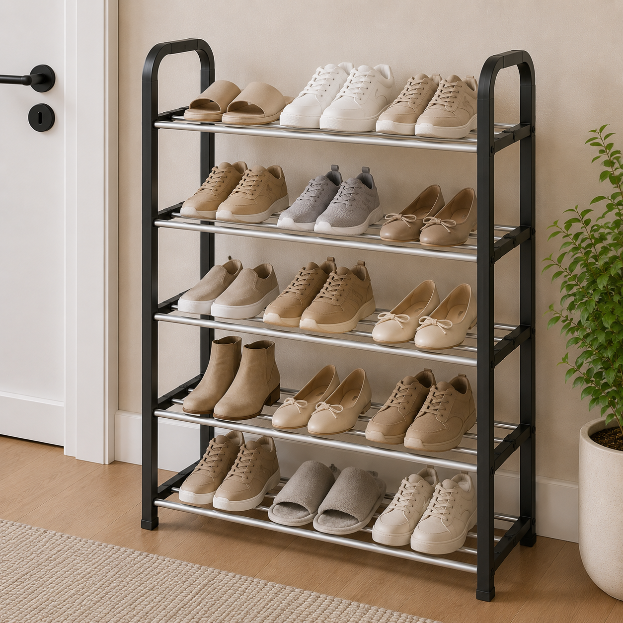 Полка для обуви 5 уровней Eco Fabric до 15 пар обуви 68x50x19 см (EF-4852-5)