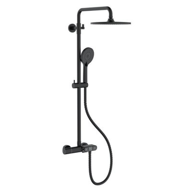 Душевая колонна с термостатическим смесителем KOER KB-55014-05 Черный (KR4733)