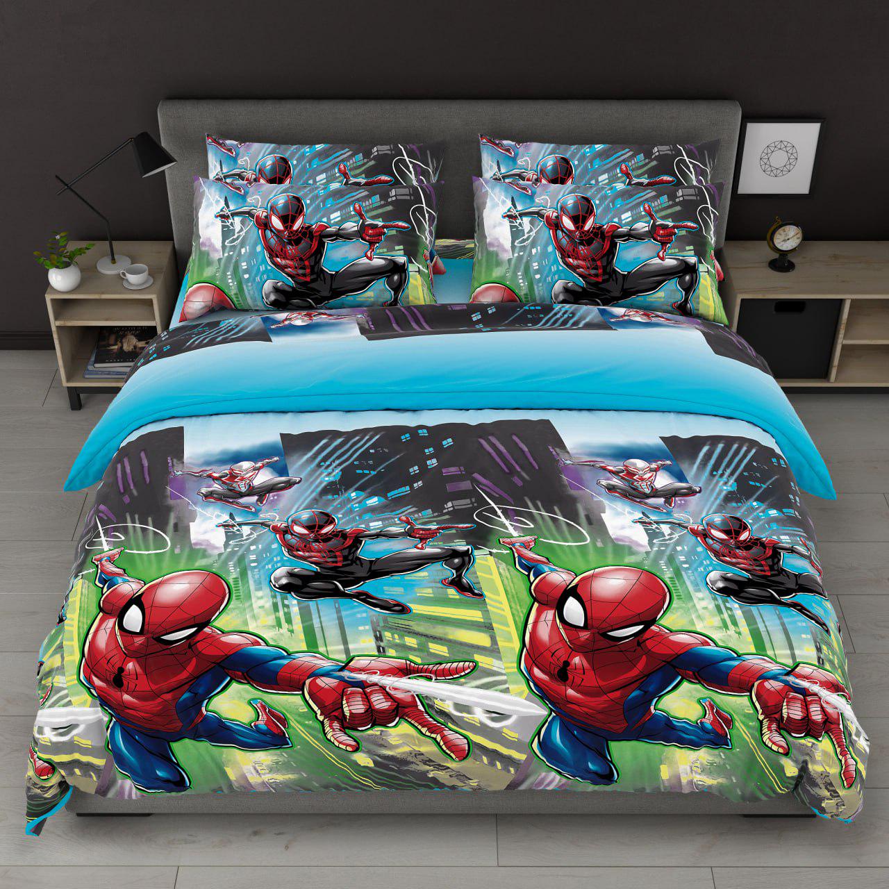 Комплект постельного белья полуторный Спайдер хлопчатобумажный 150х220/70х70 см Голубой (27976613)